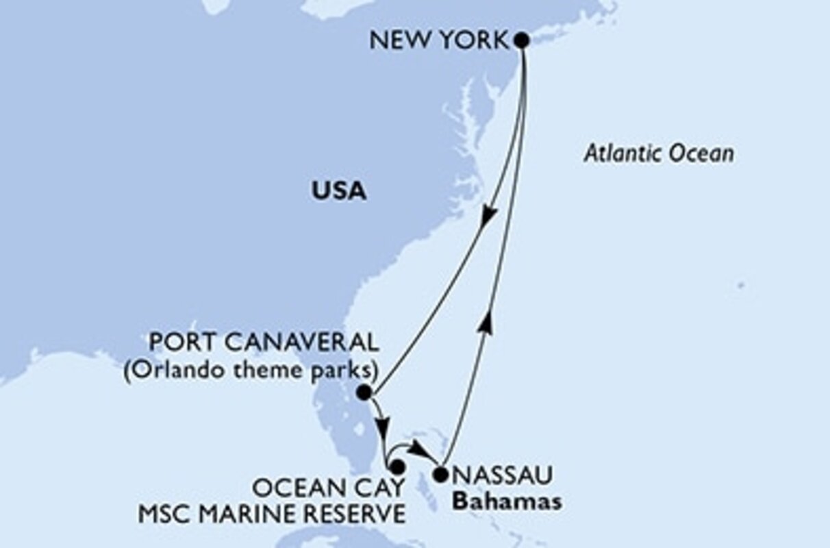 Novoletno križarjenje od New Yorka do Bahamov