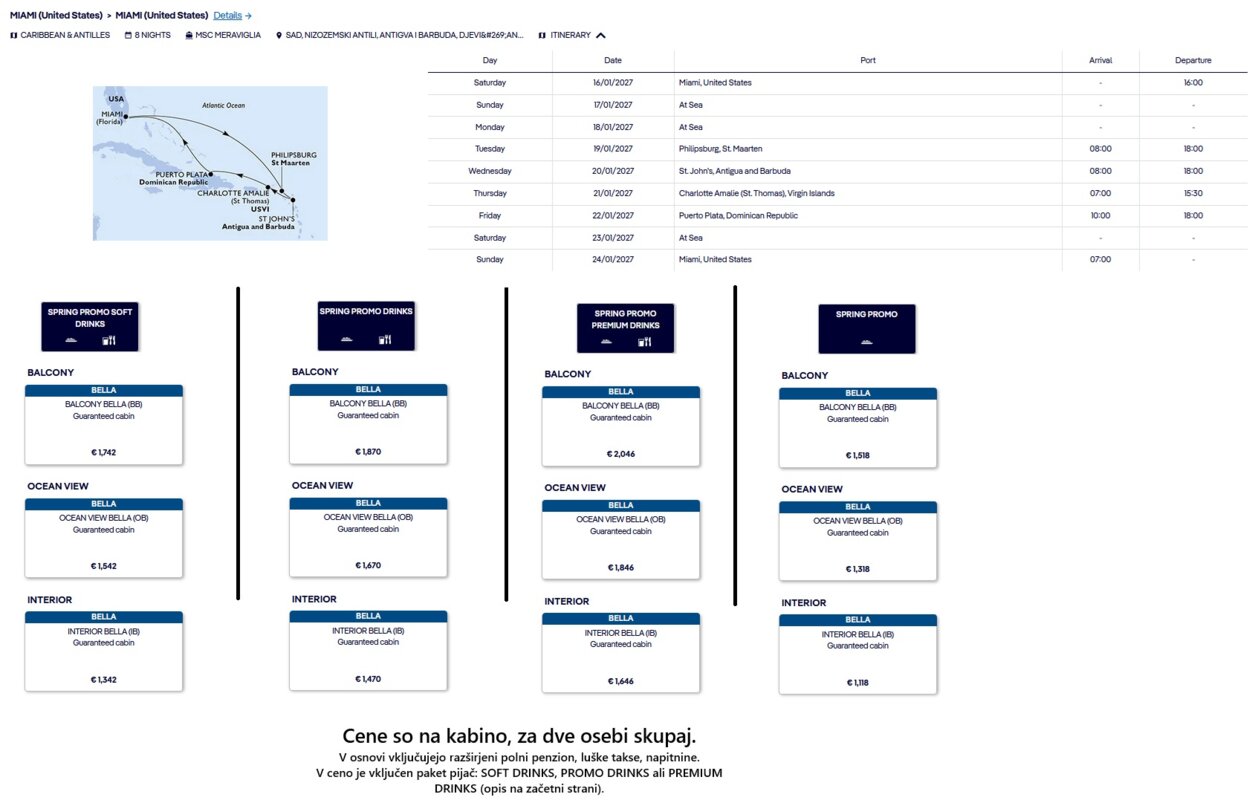 KRIŽARJENJA MSC - POSEBNA POMLADNA PONUDBA (SPRING PROMO) - INDIVIDUALNI ODHODI
