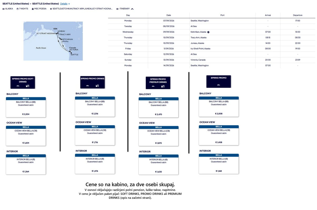 KRIŽARJENJA MSC - POSEBNA POMLADNA PONUDBA (SPRING PROMO) - INDIVIDUALNI ODHODI