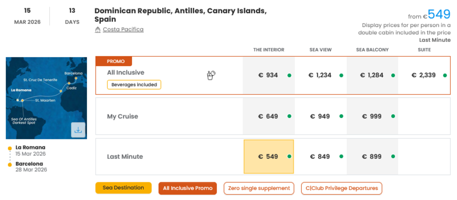 COSTA - LAST MINUTE na dan 04.03.2026