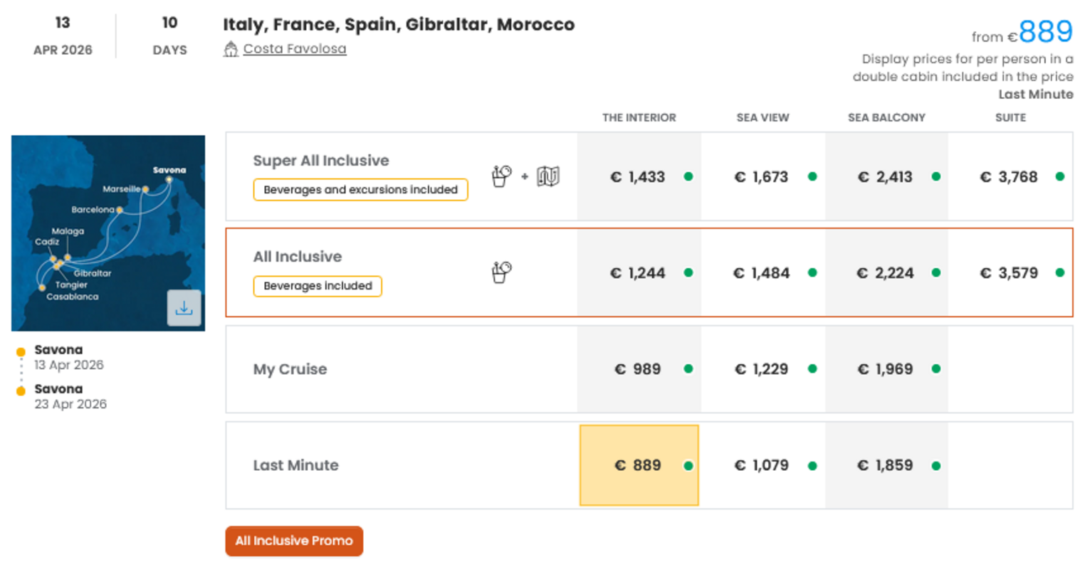 COSTA - LAST MINUTE na dan 04.03.2026