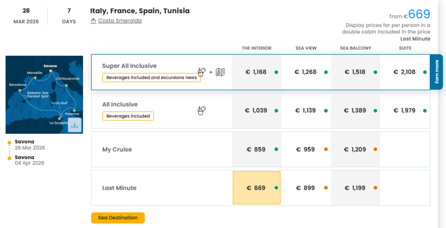 COSTA - LAST MINUTE na dan 23.03.2026