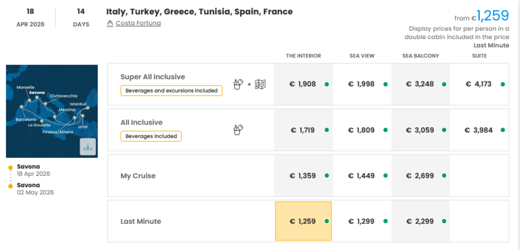 COSTA - LAST MINUTE na dan 23.03.2026