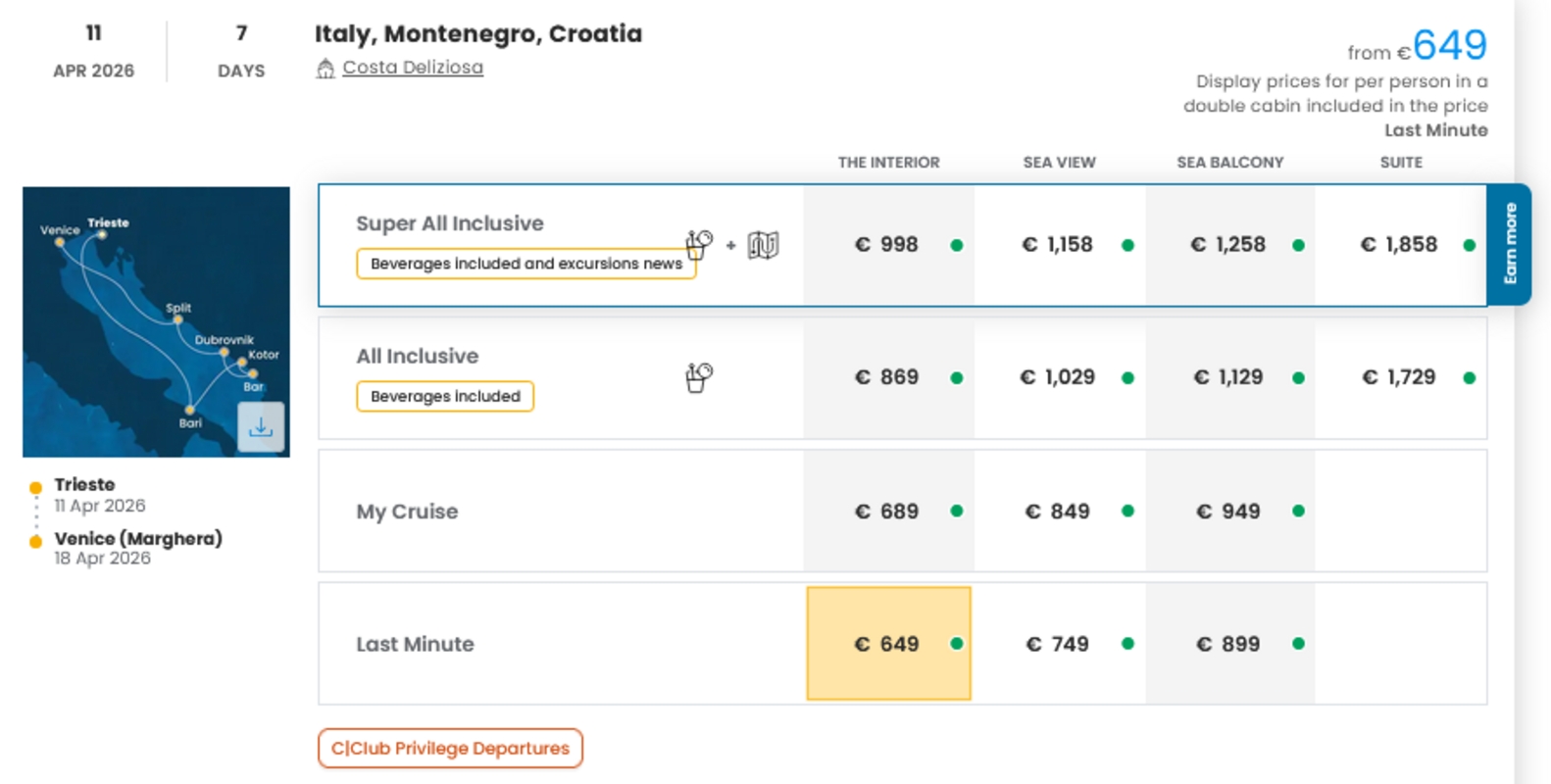 COSTA - LAST MINUTE na dan 23.03.2026
