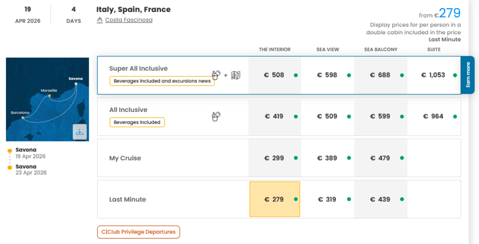 COSTA - LAST MINUTE na dan 27.03.2026