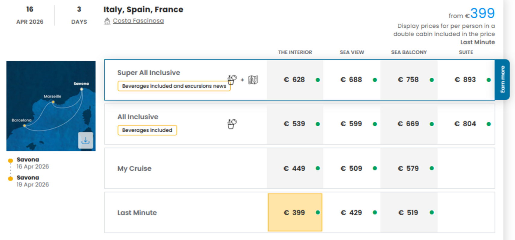 COSTA - LAST MINUTE na dan 27.03.2026