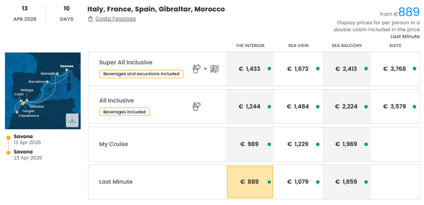 COSTA - LAST MINUTE na dan 27.03.2026