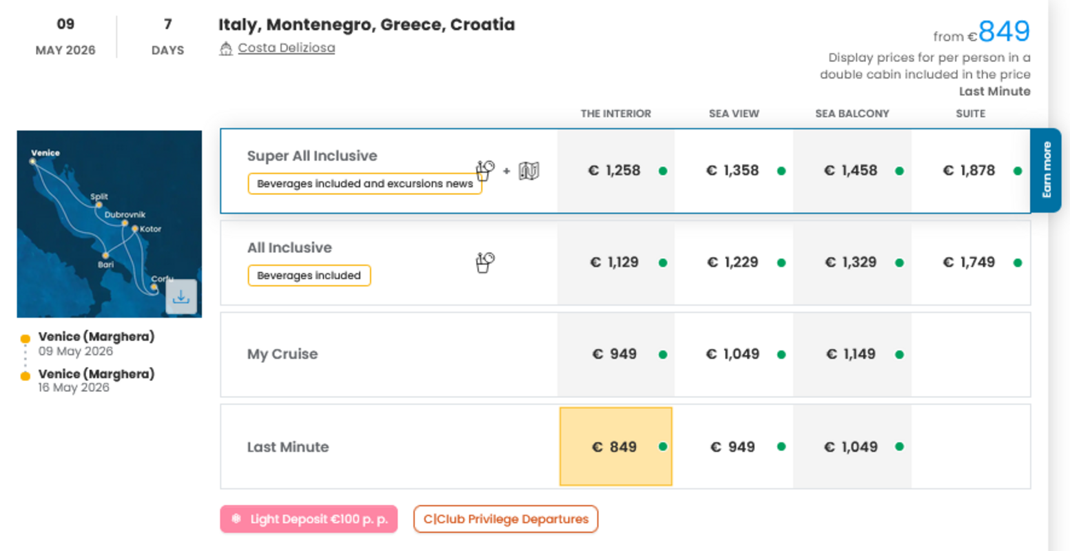 COSTA - LAST MINUTE na dan 27.03.2026
