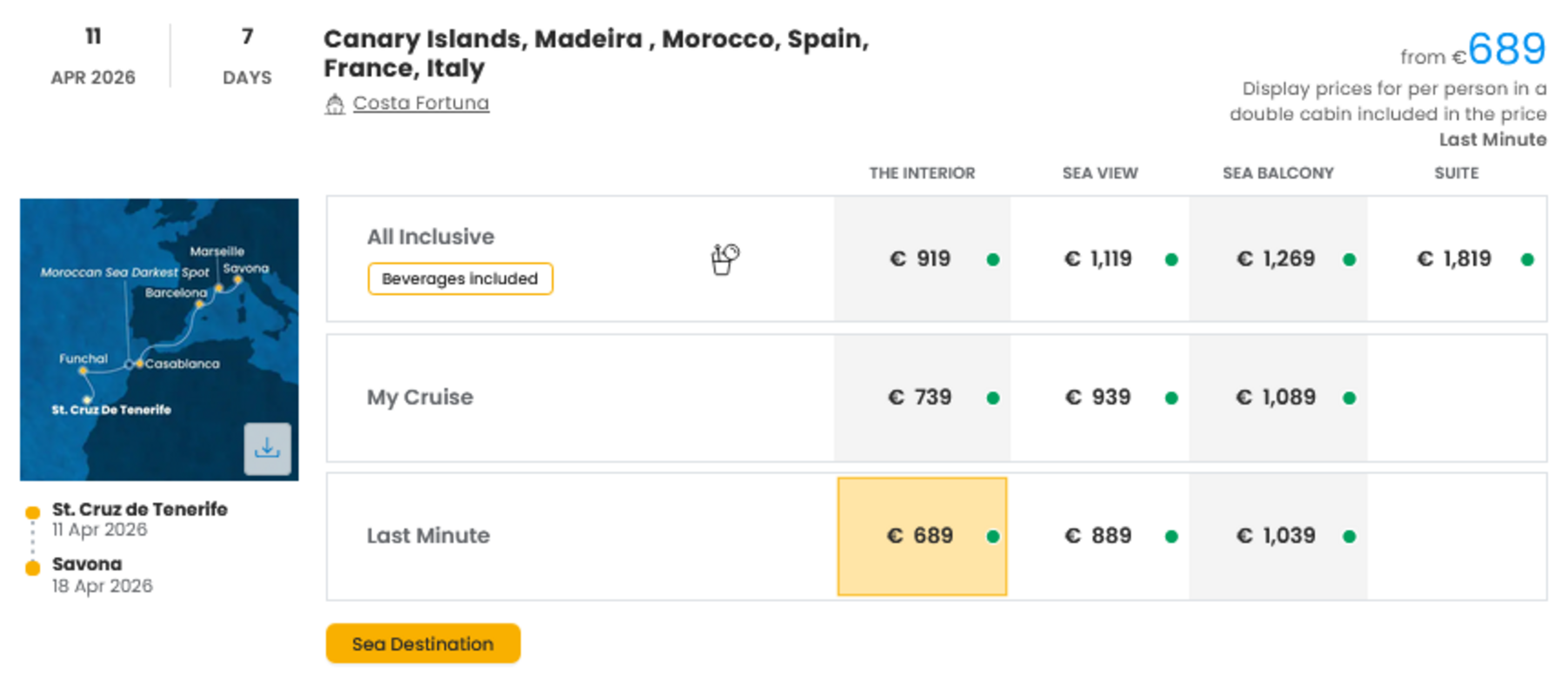 COSTA - LAST MINUTE na dan 27.03.2026