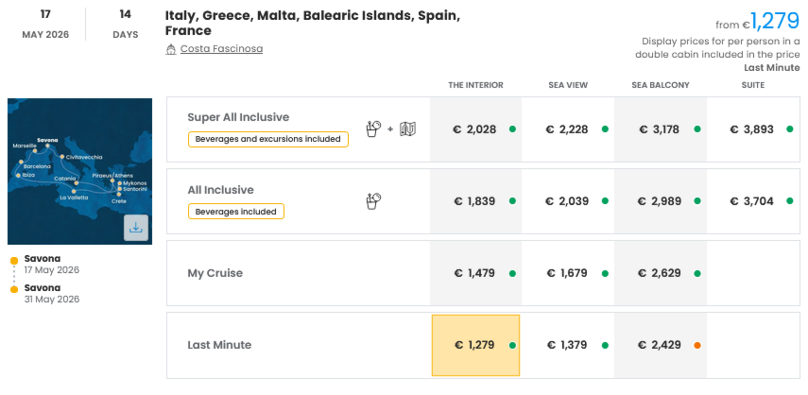 COSTA - LAST MINUTE na dan 27.03.2026
