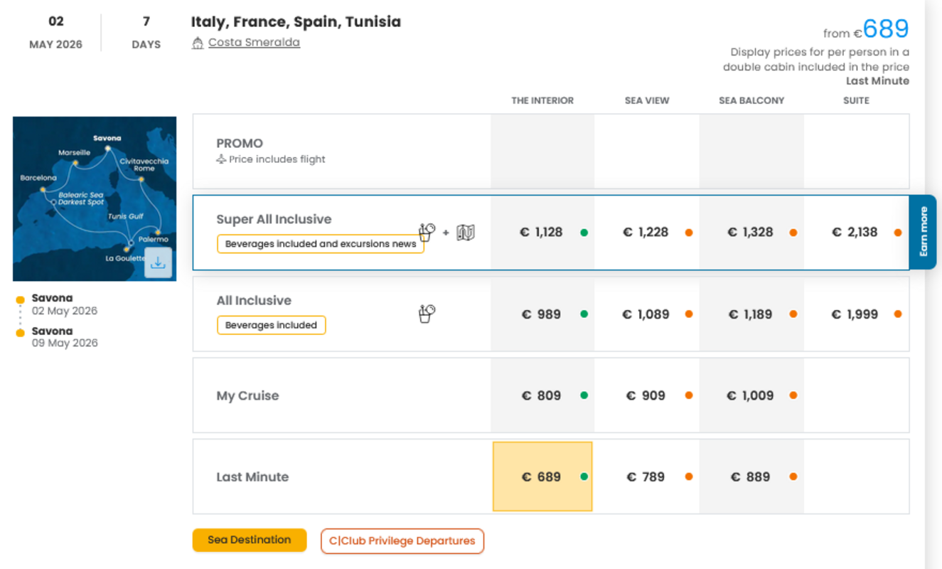 COSTA - LAST MINUTE na dan 27.03.2026