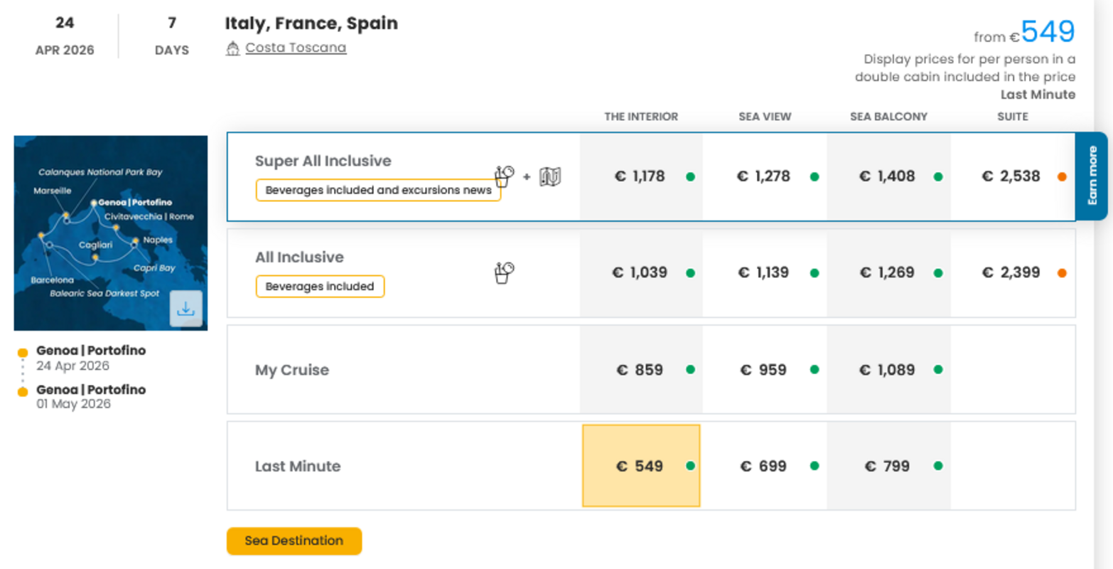 COSTA - LAST MINUTE na dan 27.03.2026