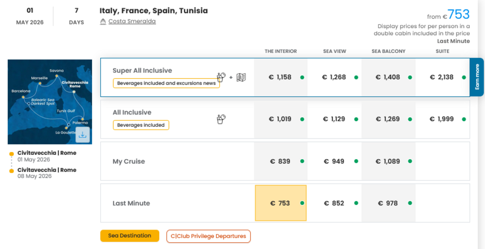 COSTA - LAST MINUTE na dan 27.03.2026