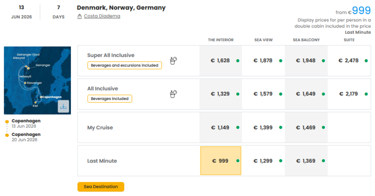 COSTA - LAST MINUTE na dan 27.03.2026