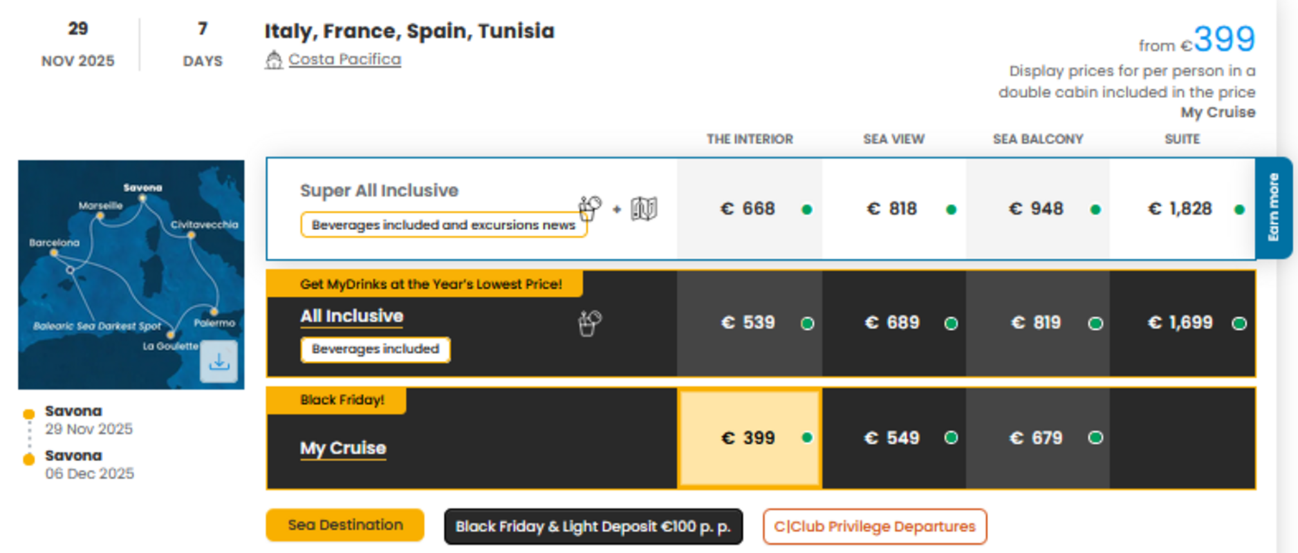 KRIŽARJENJE - POSEBNA PONUDBA "BLACK FRIDAY"