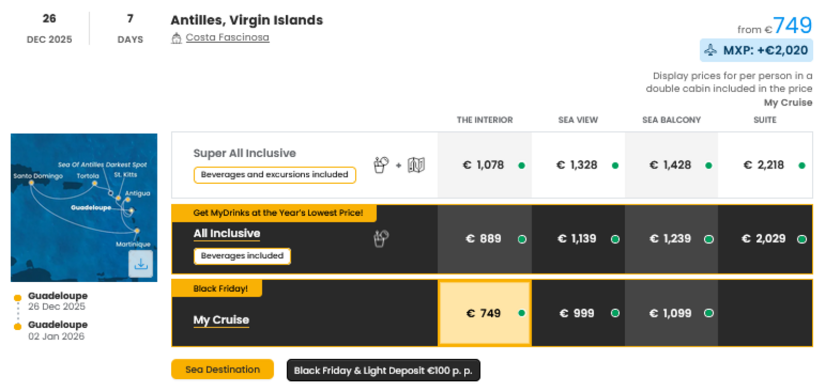 KRIŽARJENJE - POSEBNA PONUDBA "BLACK FRIDAY"