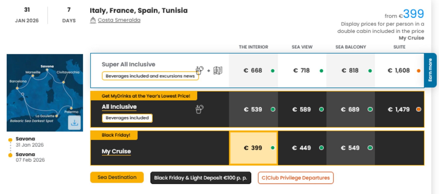 KRIŽARJENJE - POSEBNA PONUDBA "BLACK FRIDAY"