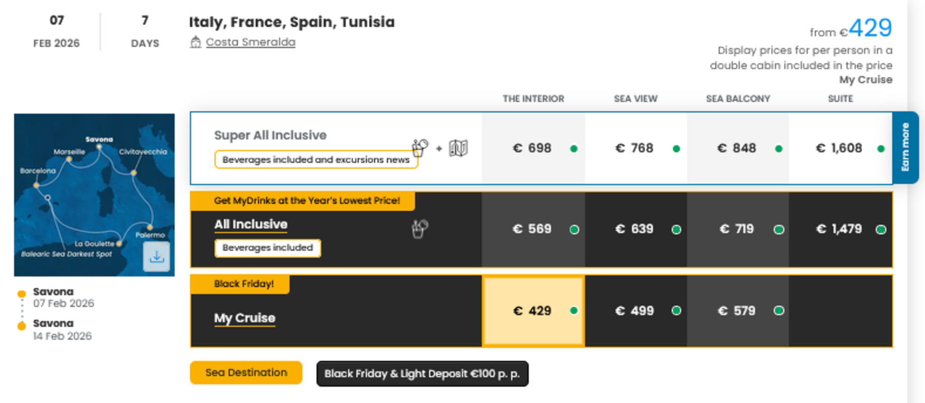 KRIŽARJENJE - POSEBNA PONUDBA "BLACK FRIDAY"