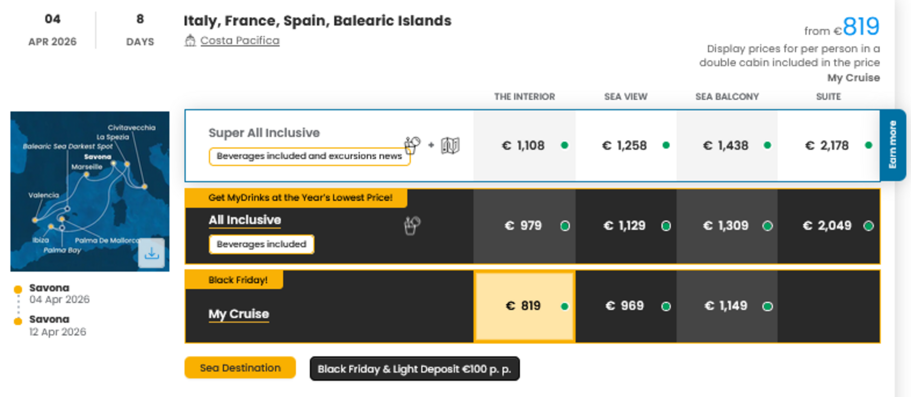 KRIŽARJENJE - POSEBNA PONUDBA "BLACK FRIDAY"