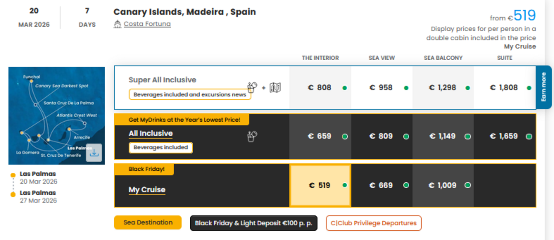 KRIŽARJENJE - POSEBNA PONUDBA "BLACK FRIDAY"