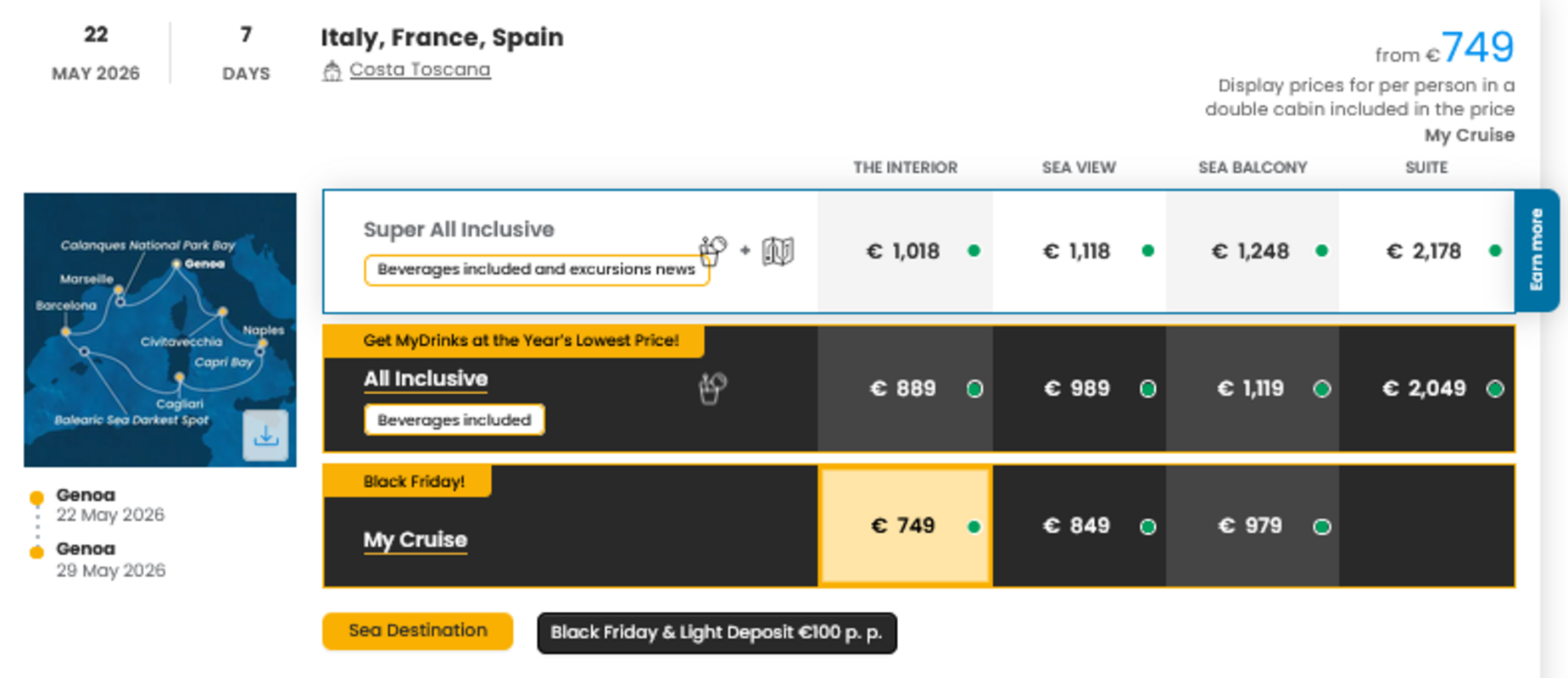 KRIŽARJENJE - POSEBNA PONUDBA "BLACK FRIDAY"