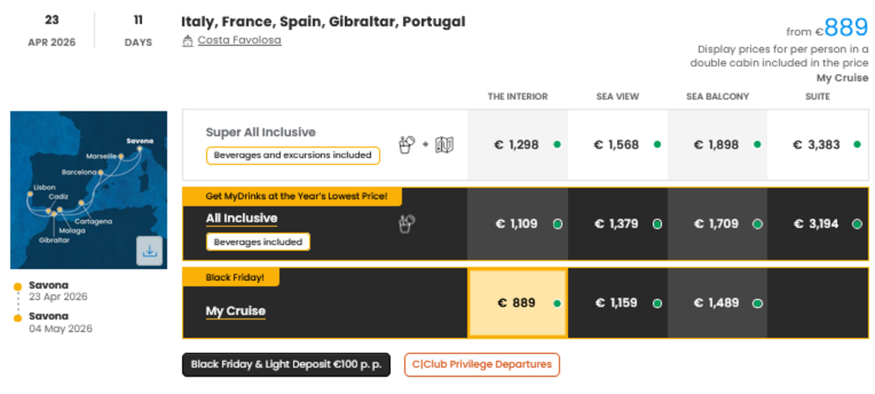 KRIŽARJENJE - POSEBNA PONUDBA "BLACK FRIDAY"