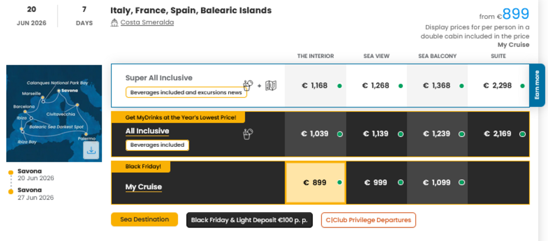 KRIŽARJENJE - POSEBNA PONUDBA "BLACK FRIDAY"