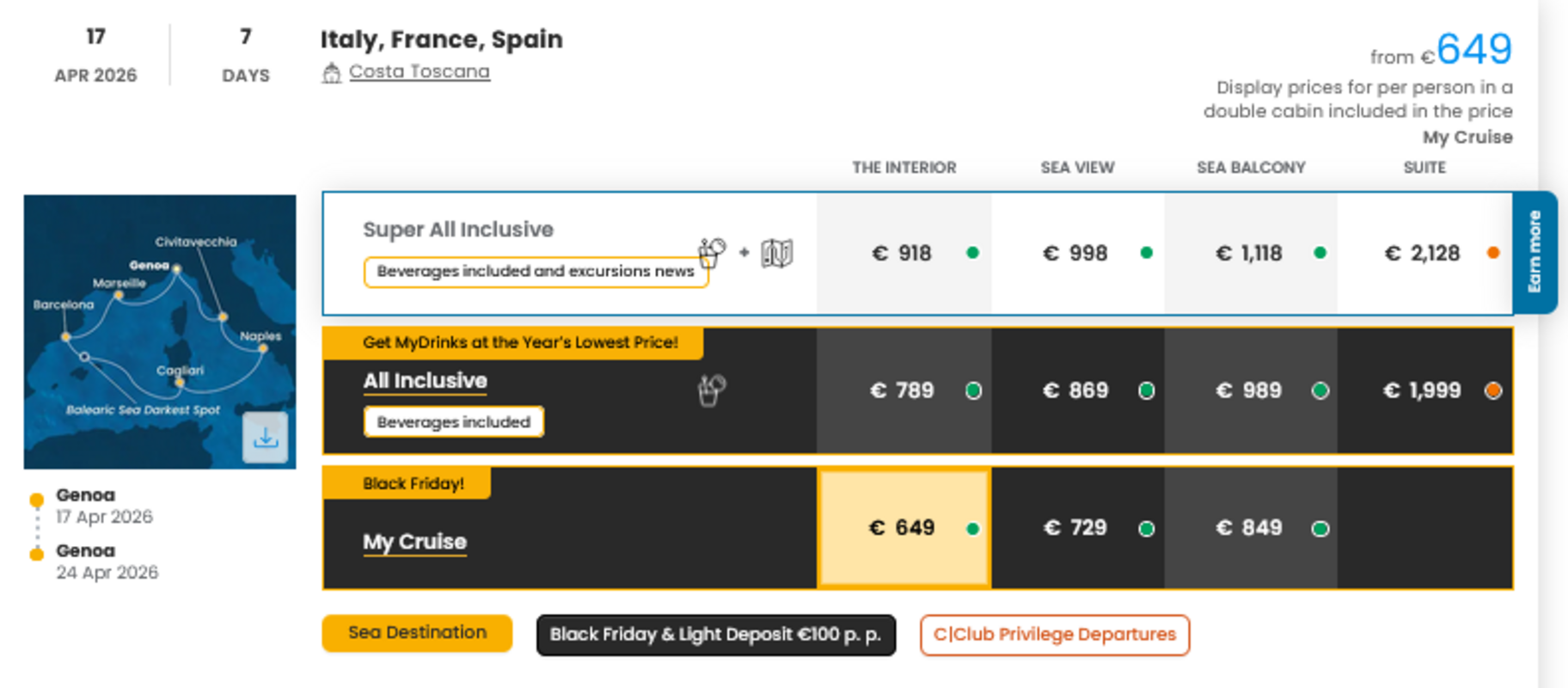 KRIŽARJENJE - POSEBNA PONUDBA "BLACK FRIDAY"