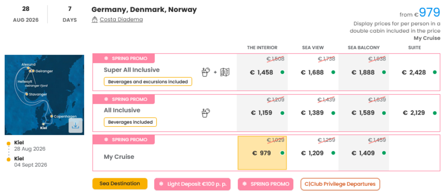KRIŽARJENJE - POSEBNA PONUDBA "SPRING PROMO"