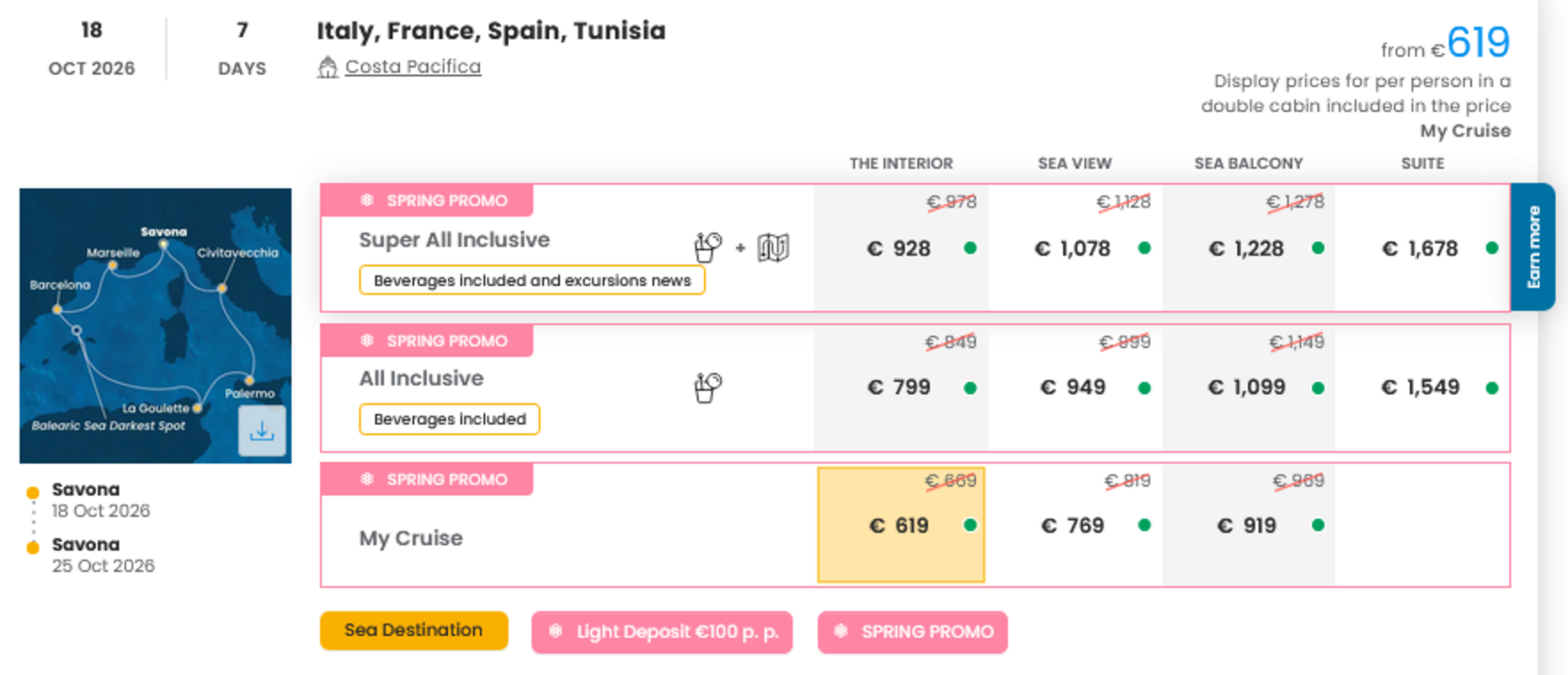 KRIŽARJENJE - POSEBNA PONUDBA "SPRING PROMO"