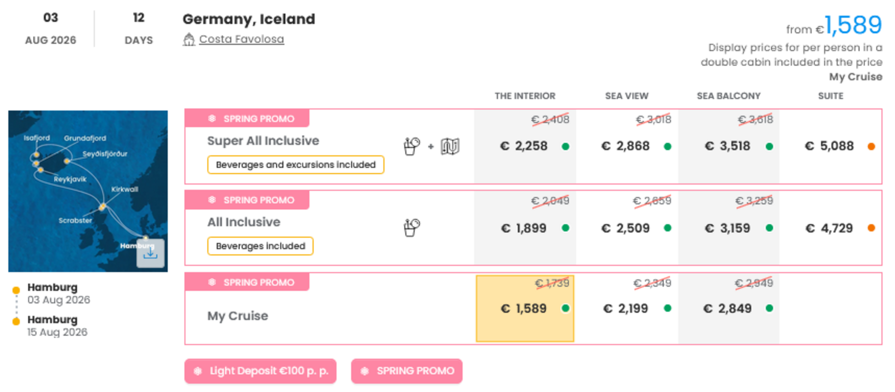 KRIŽARJENJE - POSEBNA PONUDBA "SPRING PROMO"