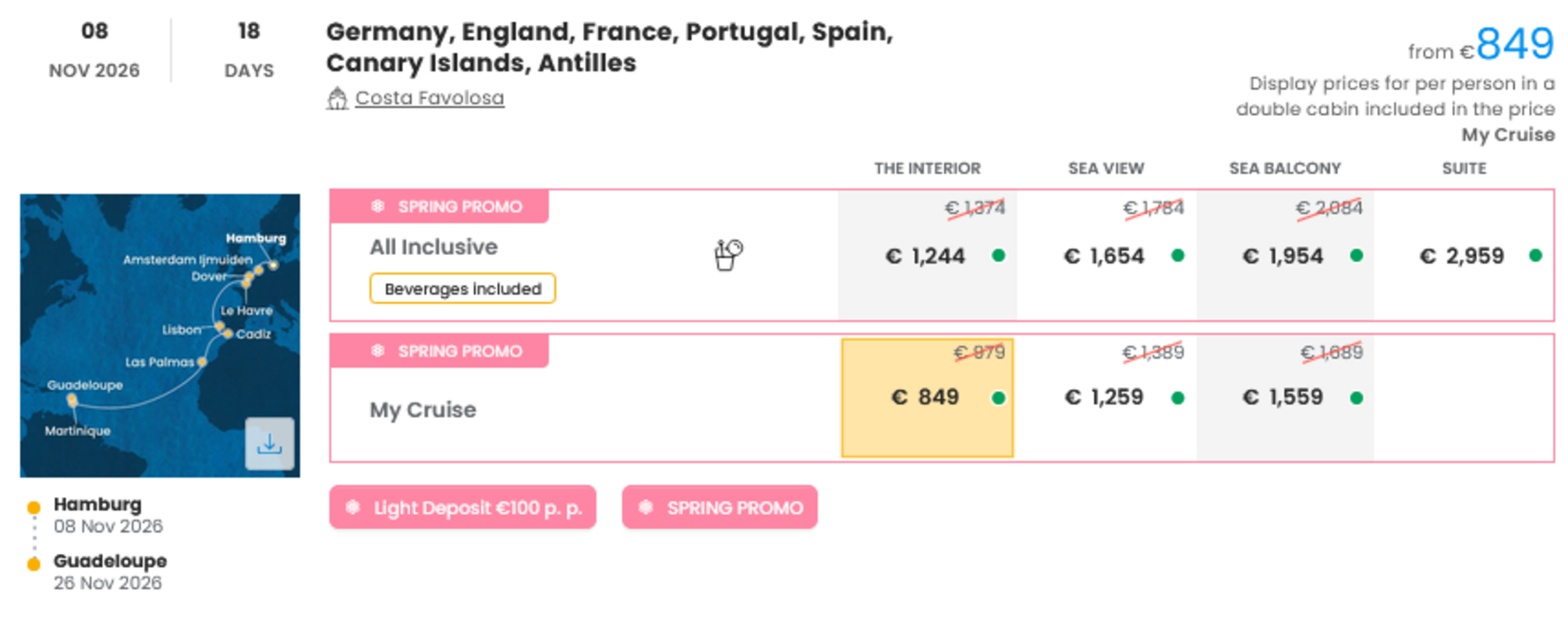 KRIŽARJENJE - POSEBNA PONUDBA "SPRING PROMO"
