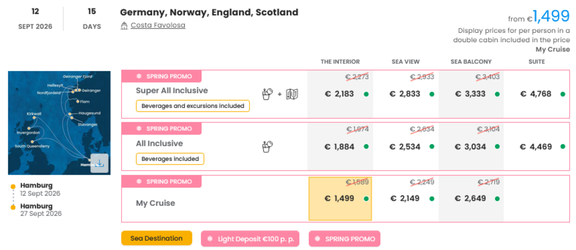 KRIŽARJENJE - POSEBNA PONUDBA "SPRING PROMO"
