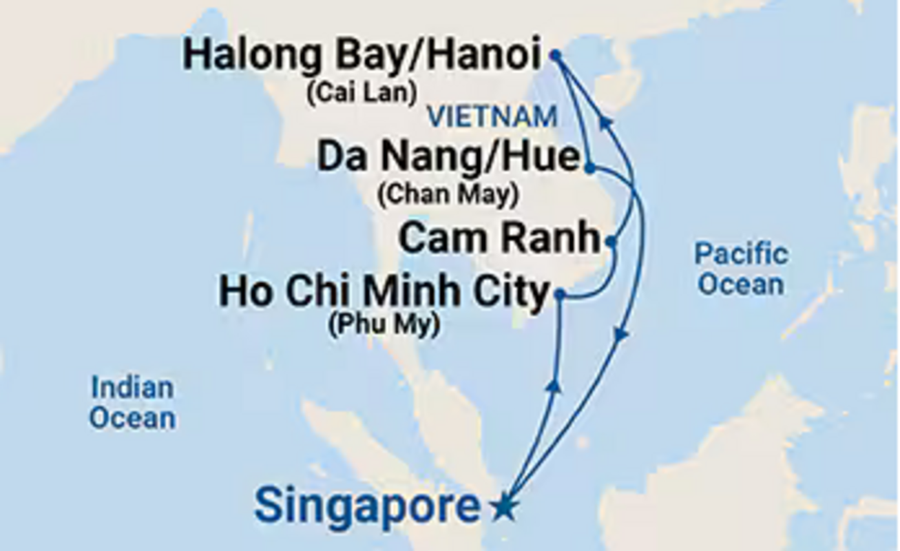 INDIVIDUALNO KRIŽARJENJE - Vietnam z Halong Bay (odhod križarke iz Singapurja)