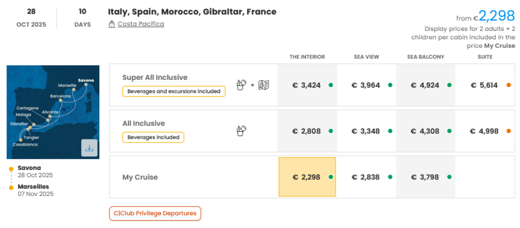 COSTA - INDIVIDUALNE PONUDBE ZA DRUŽINE