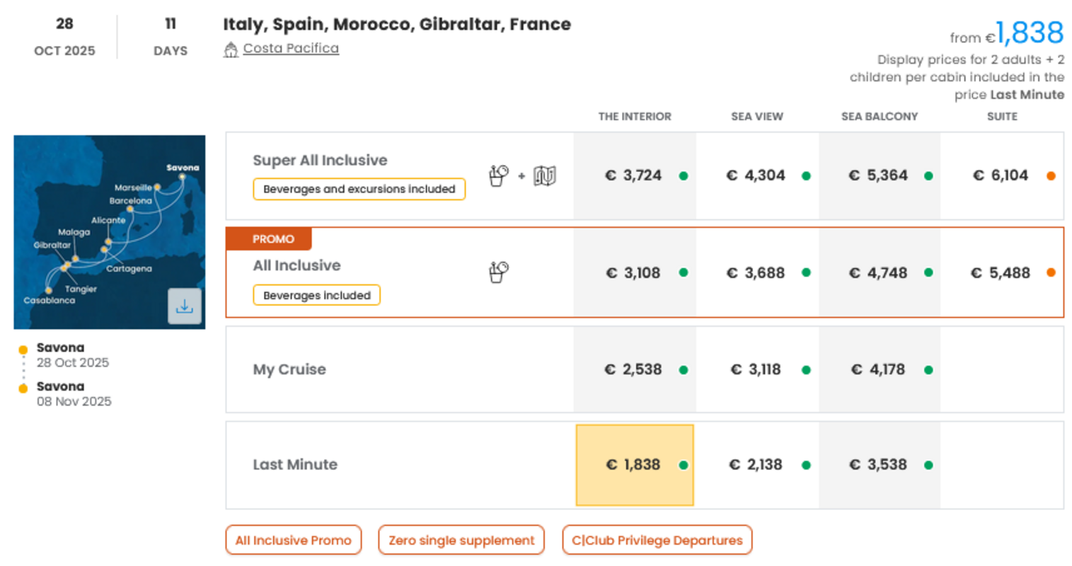COSTA - INDIVIDUALNE PONUDBE ZA DRUŽINE