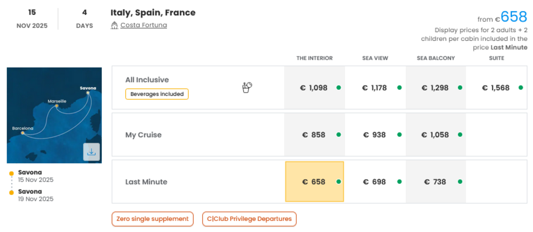 COSTA - INDIVIDUALNE PONUDBE ZA DRUŽINE