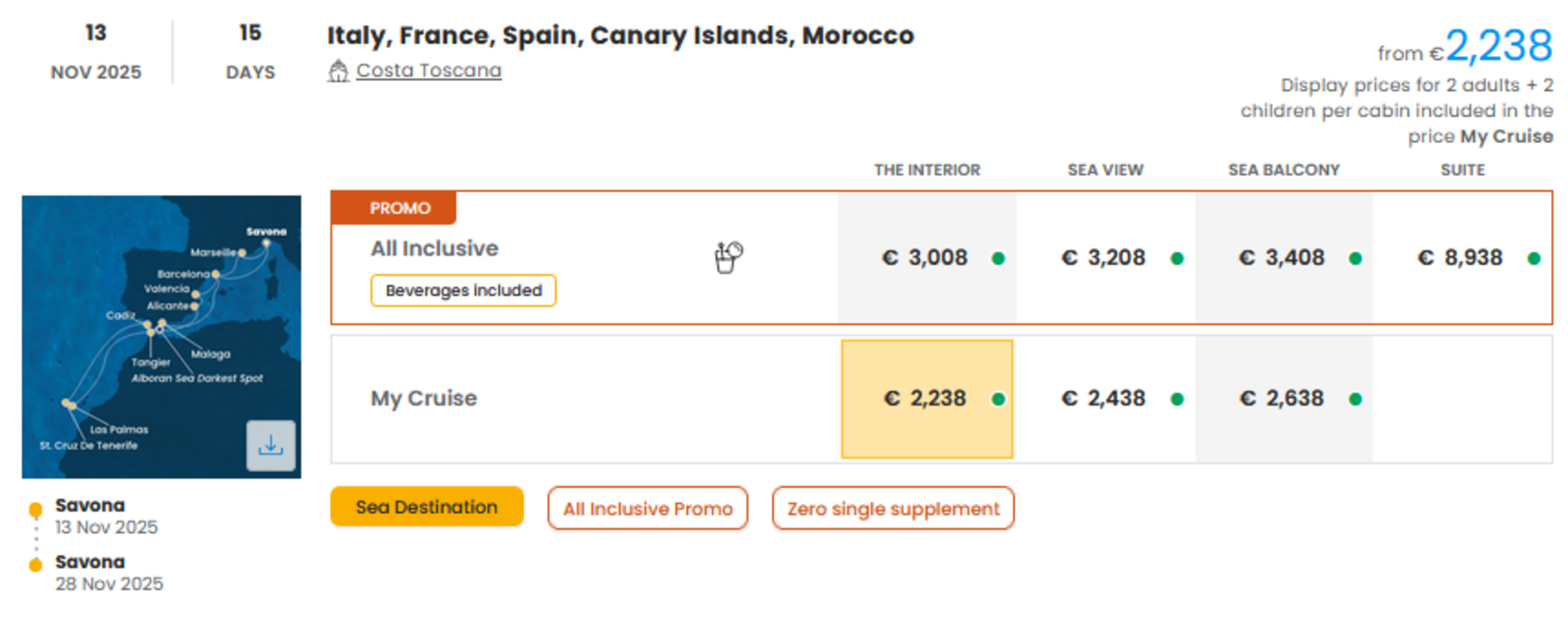 COSTA - INDIVIDUALNE PONUDBE ZA DRUŽINE