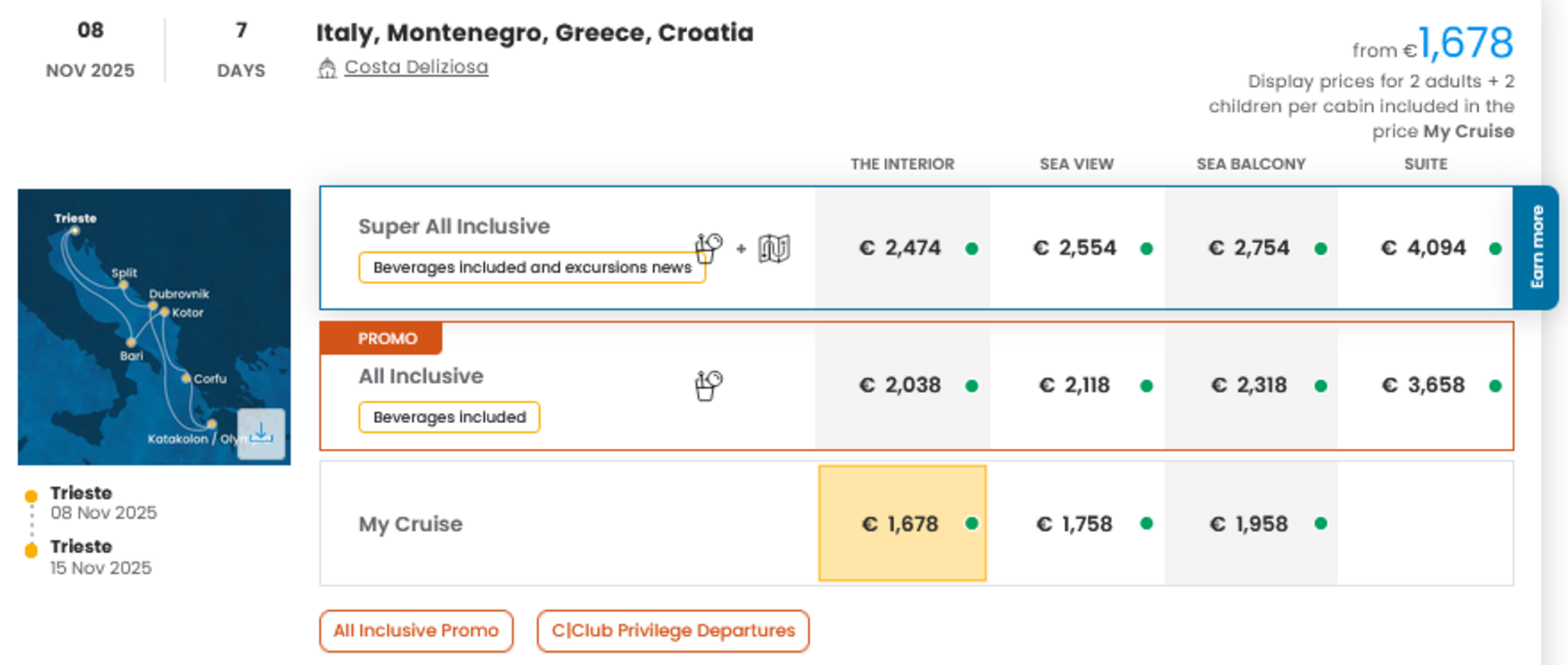COSTA - INDIVIDUALNE PONUDBE ZA DRUŽINE