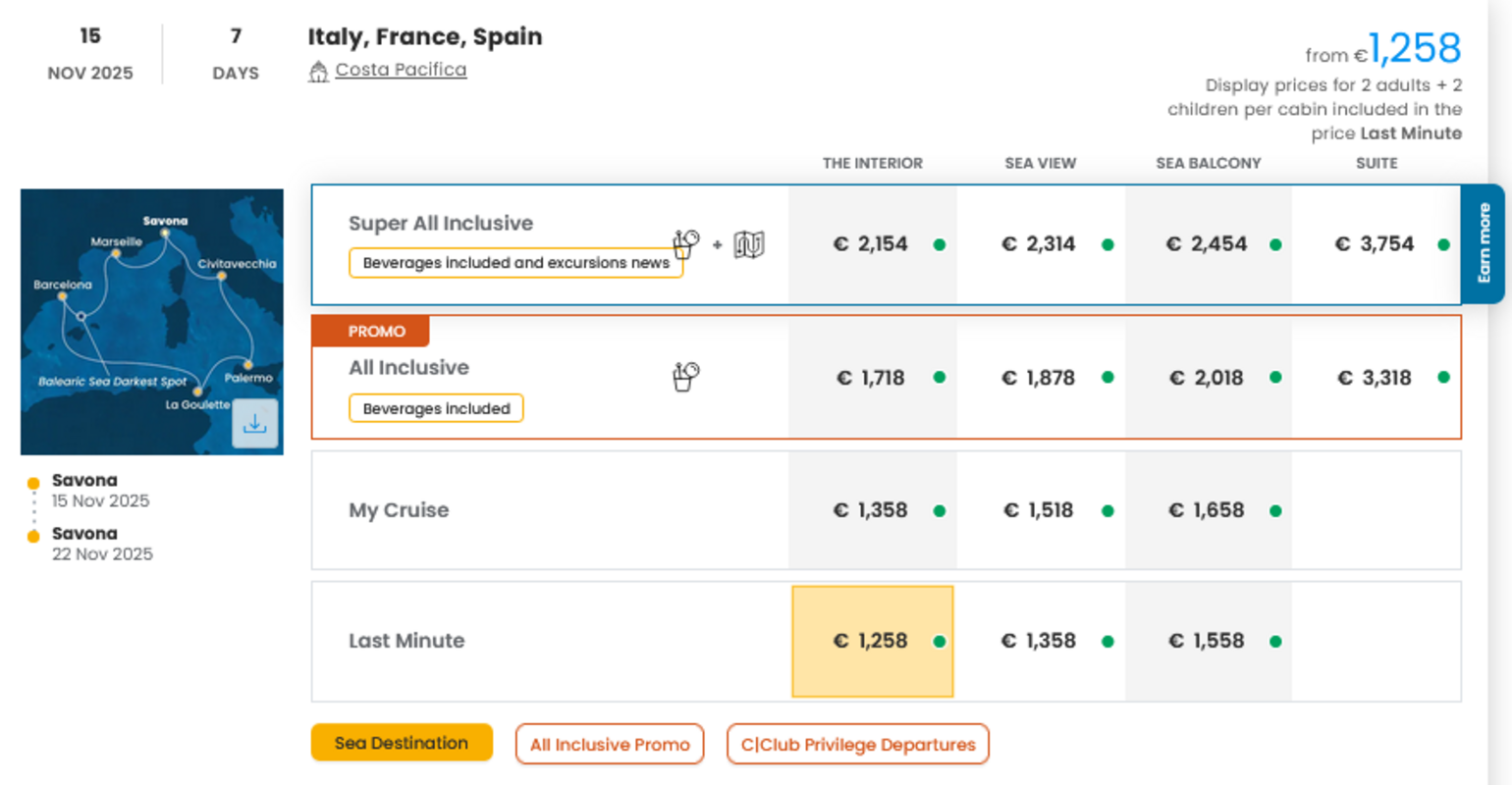 COSTA - INDIVIDUALNE PONUDBE ZA DRUŽINE