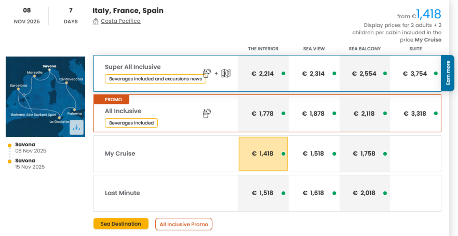 COSTA - INDIVIDUALNE PONUDBE ZA DRUŽINE