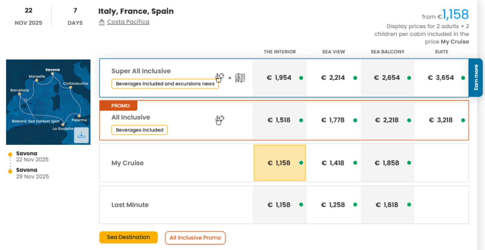 COSTA - INDIVIDUALNE PONUDBE ZA DRUŽINE