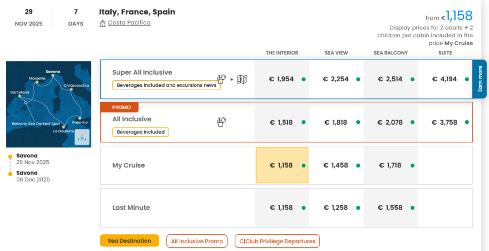 COSTA - INDIVIDUALNE PONUDBE ZA DRUŽINE
