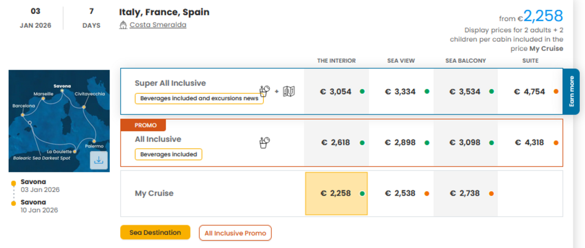 COSTA - INDIVIDUALNE PONUDBE ZA DRUŽINE