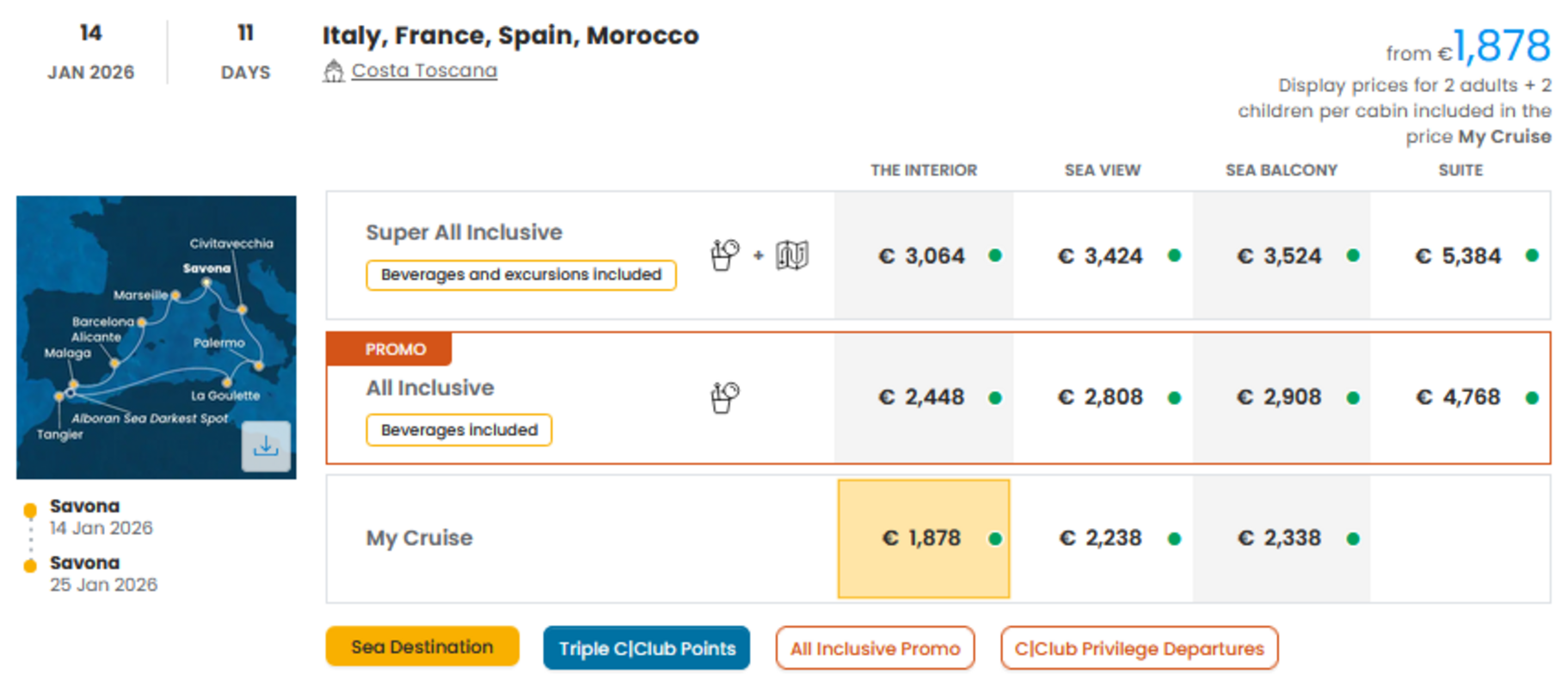 COSTA - INDIVIDUALNE PONUDBE ZA DRUŽINE