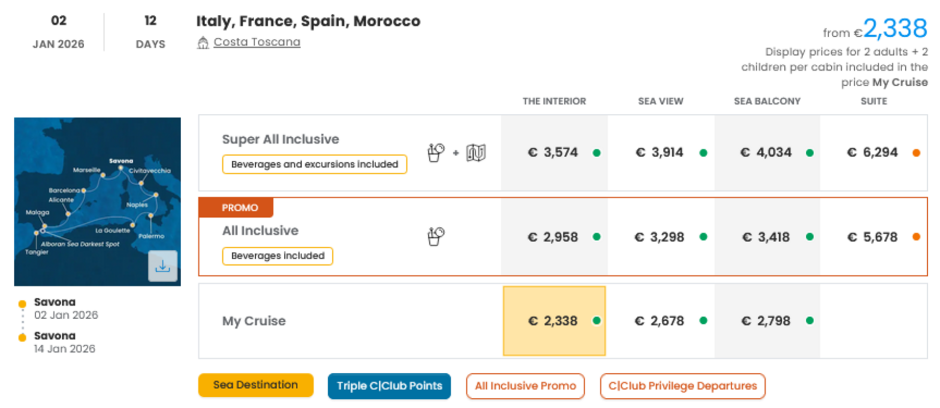 COSTA - INDIVIDUALNE PONUDBE ZA DRUŽINE