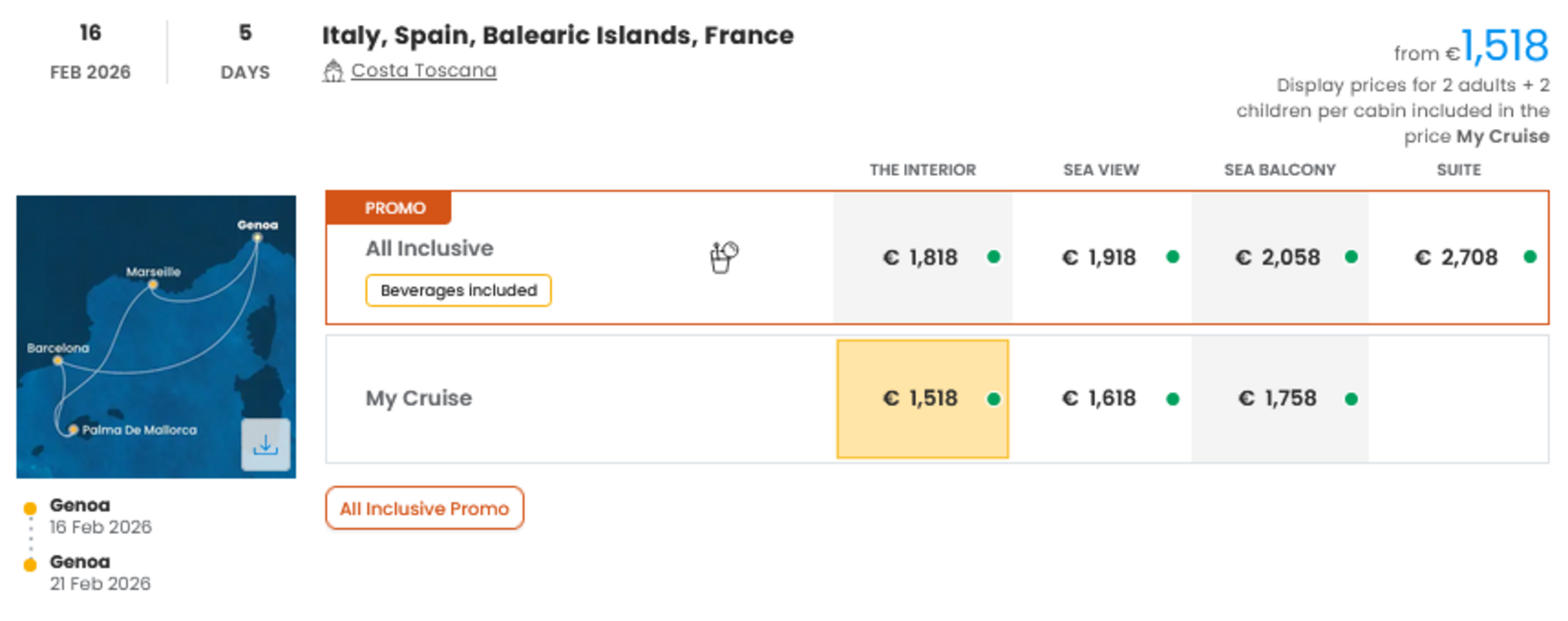 COSTA - INDIVIDUALNE PONUDBE ZA DRUŽINE