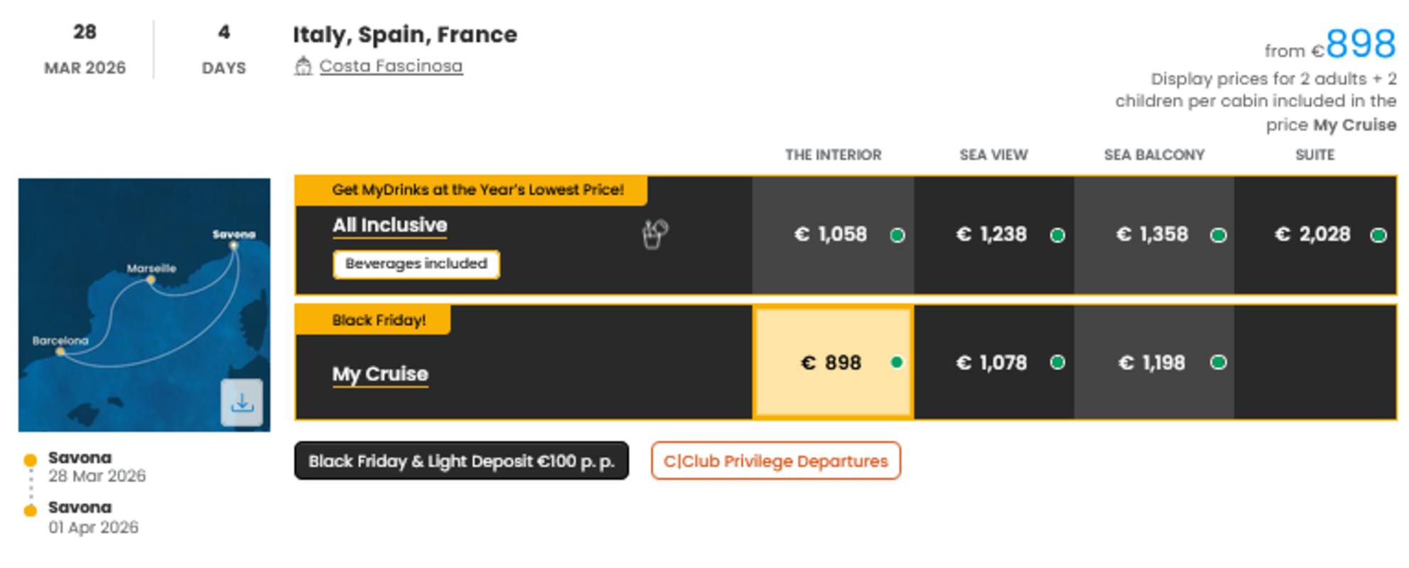COSTA - INDIVIDUALNE PONUDBE ZA DRUŽINE