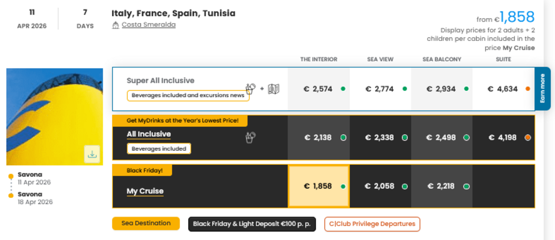 COSTA - INDIVIDUALNE PONUDBE ZA DRUŽINE