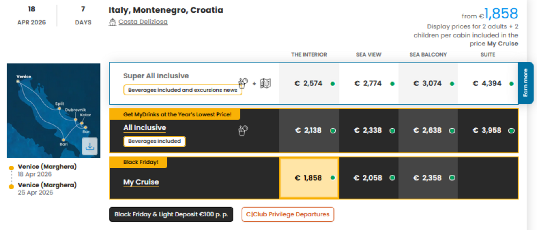 COSTA - INDIVIDUALNE PONUDBE ZA DRUŽINE